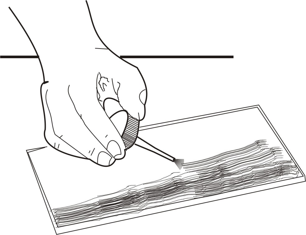 Coating the workpiece with layout dye