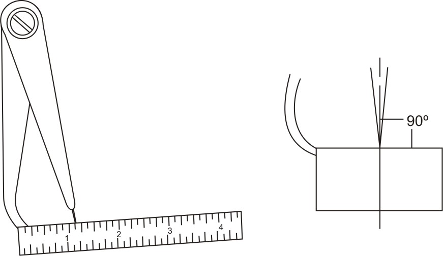 Setting the hermaphrodite caliper