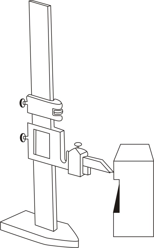 Using height gage with flat tungsten carbide scriber