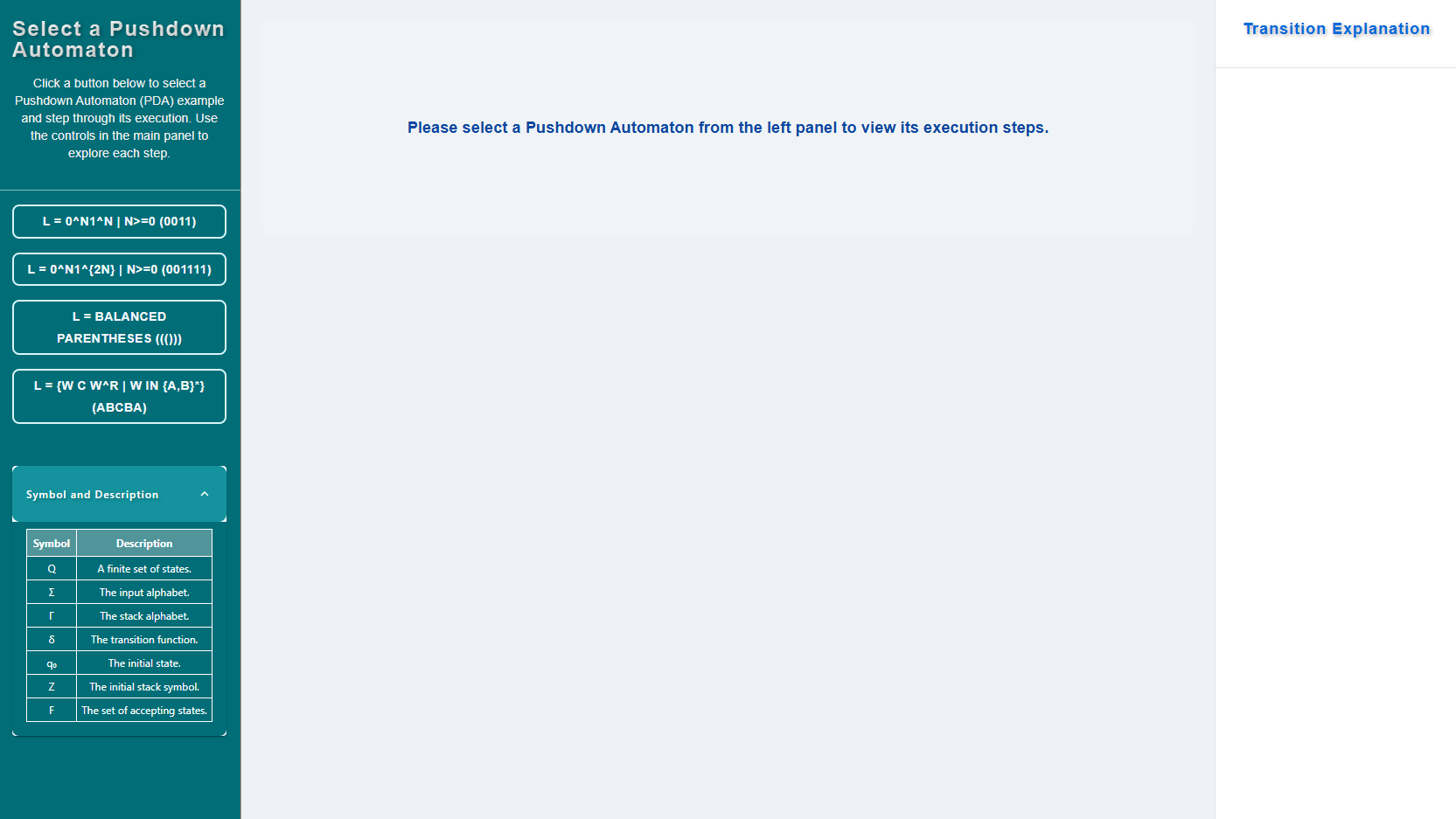 Step 1 — Select a Pushdown Automaton