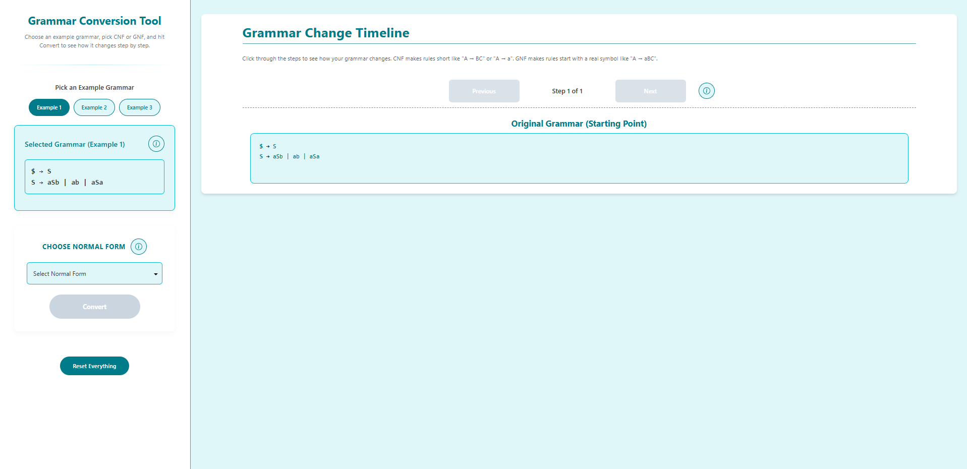 Step 2 — Select Example Button