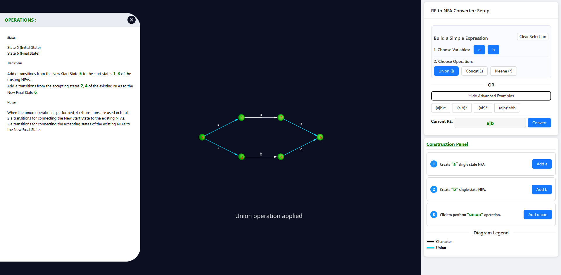 Operations Details Panel