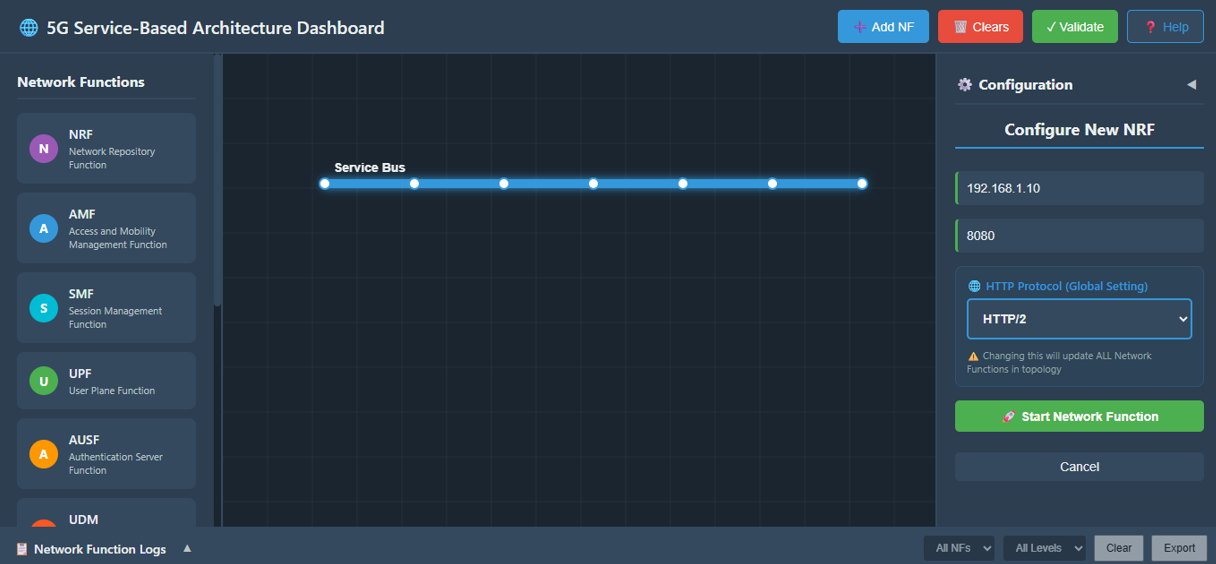 Select NF and Configure
