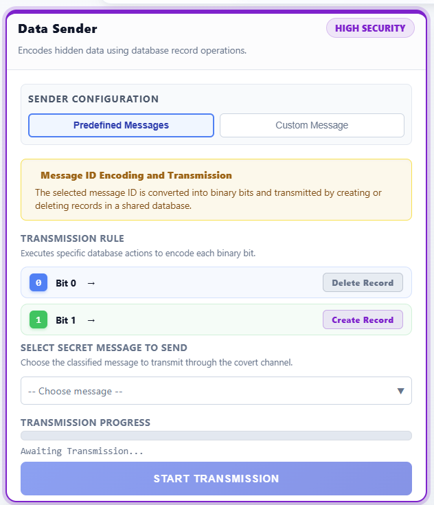 Storage Covert Channel - Transmission Started
