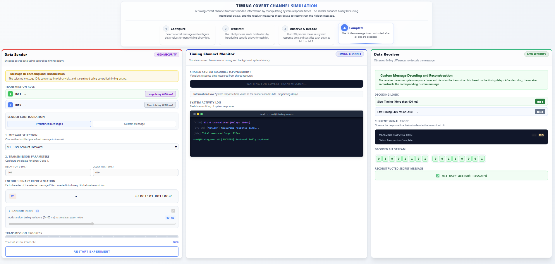 Timing Covert Channel Receiver Decoding