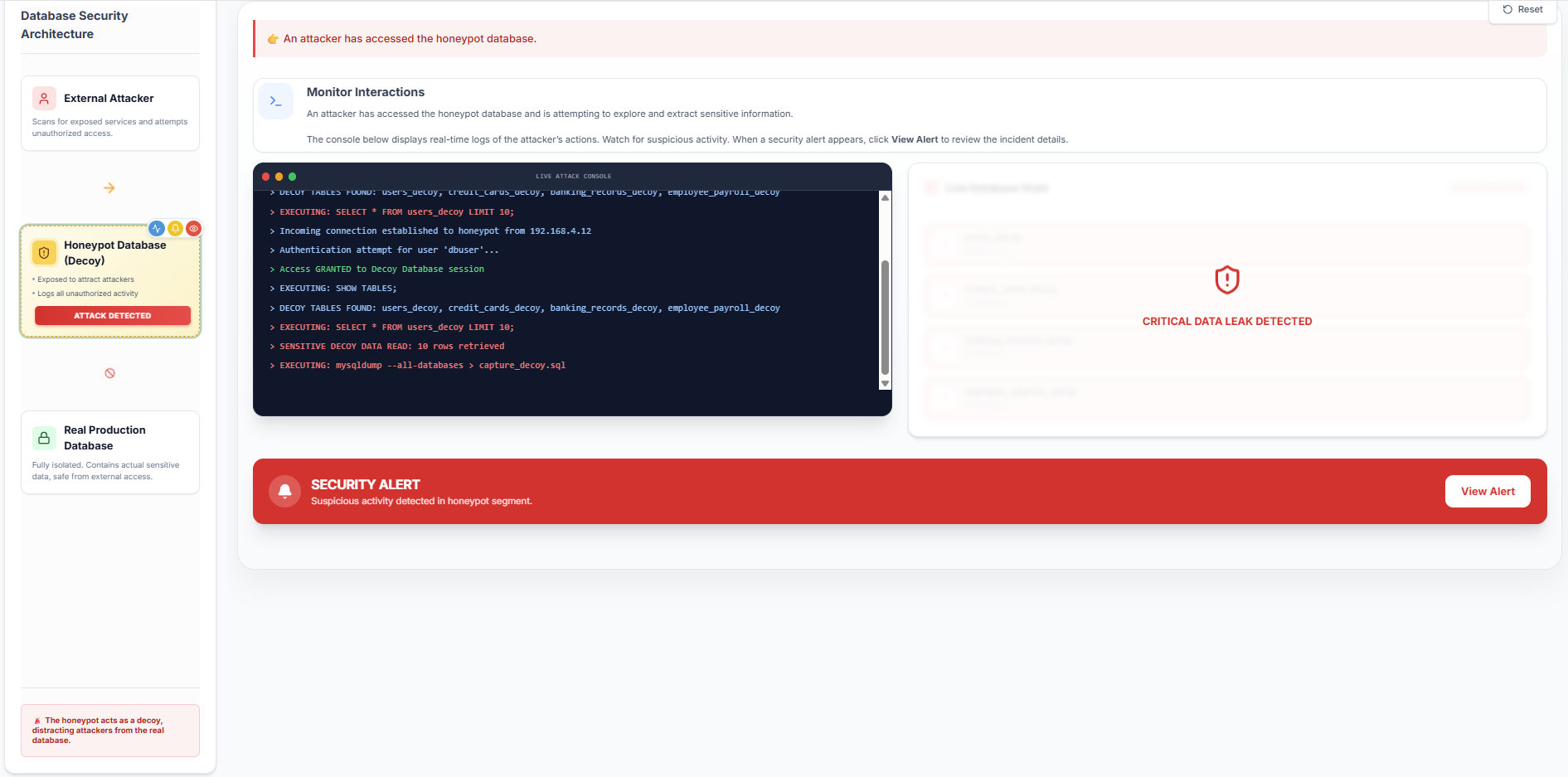 Observing Simulated Attack Console