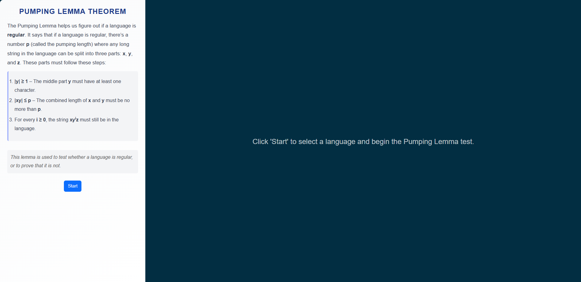 Click start