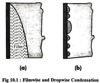 Fig 10.1 : Filmwise and Dropwise Condensation