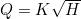 Q = K \sqrt {H}