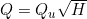 Q = Q_u \sqrt {H}