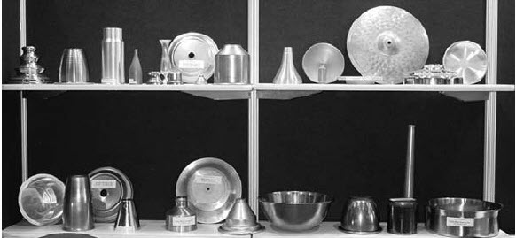 Various components produced by metal spinning