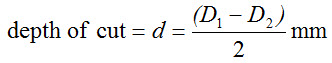Formula for depth of cut