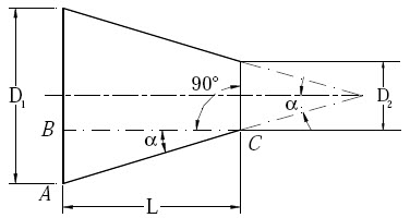 A tapered job showing taper angle