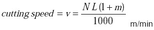 Formula for cutting speed