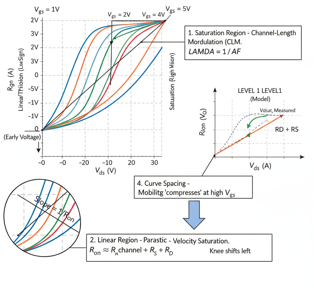 MOSFET Output Characteristics: Parameter Extraction
