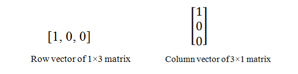 Row and column vector