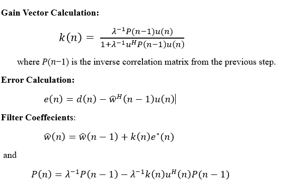 RLS Recursive Equations