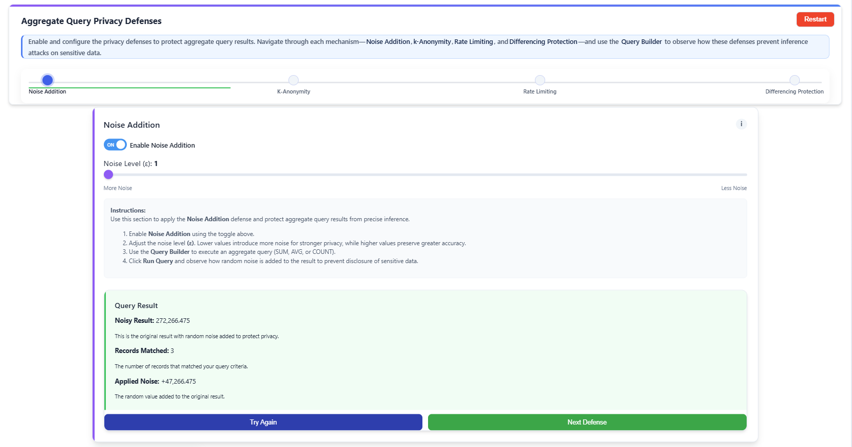 Noise Addition Defense